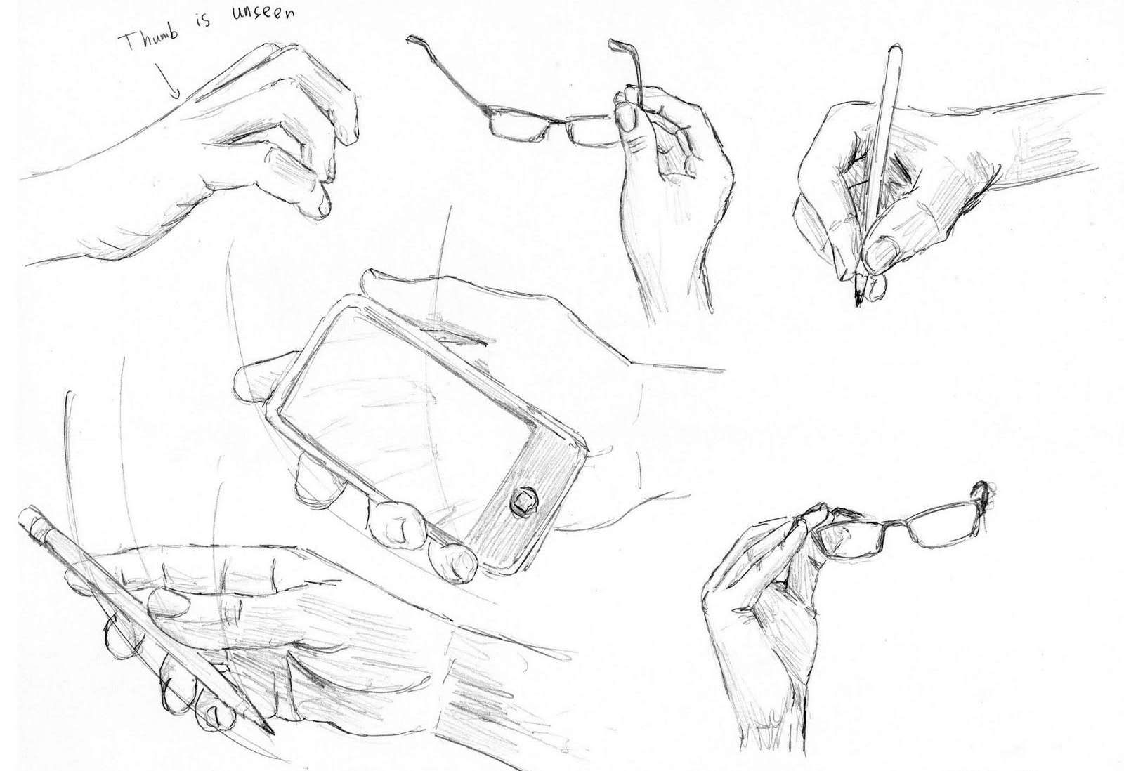 Нарисованная рука с телефоном