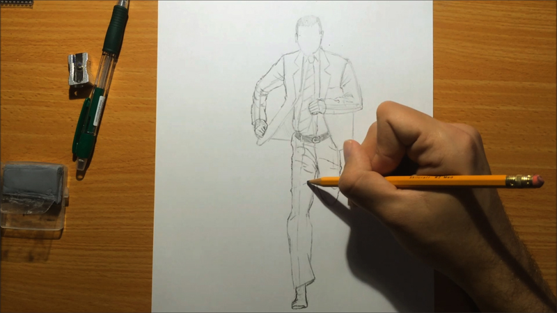 how to draw a running man