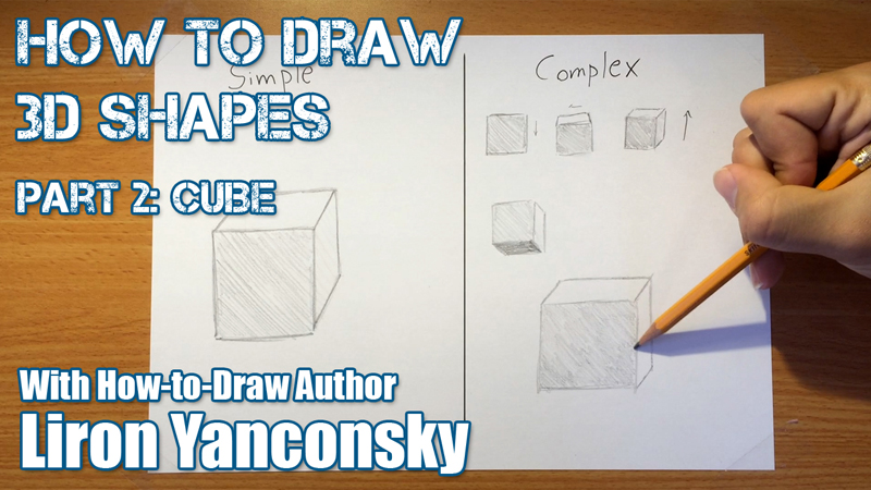 how to draw 3d shapes step by step