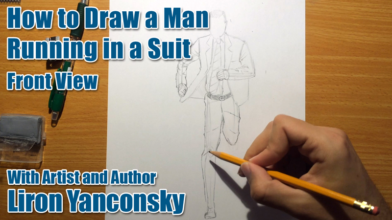 How to Draw a Running Man in a Suit