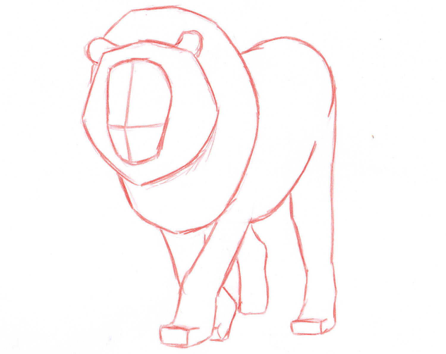 how to draw a lion head step by step easy