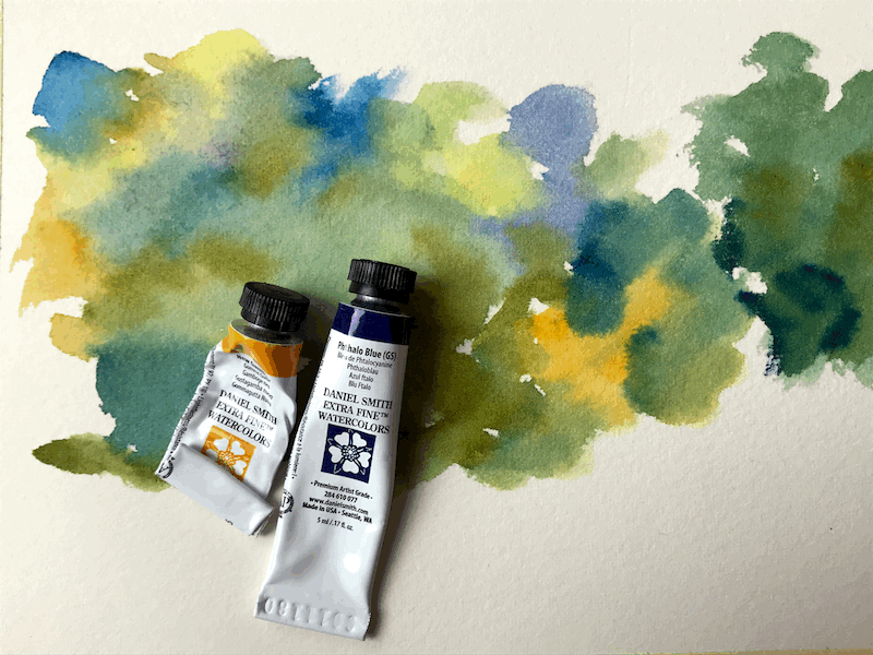 Let Your Watercolors Mix On Paper | Greens