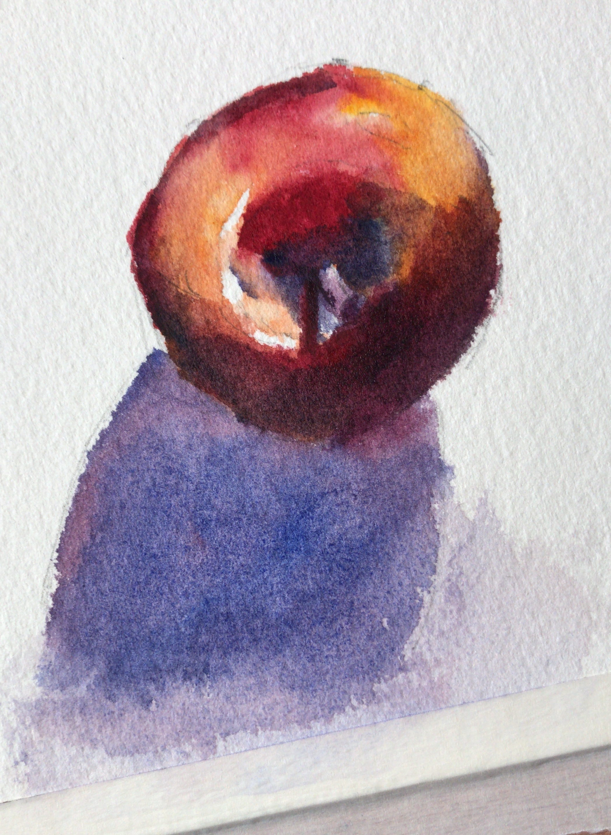 An apple still-life painting with SAA paints